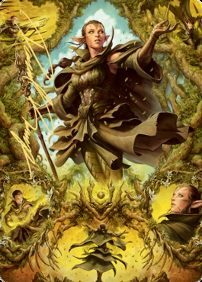 Image of Nissa of Shadowed Boughs 2 Art Card (Gold-Stamped Signature) [Zendikar Rising Art Series]