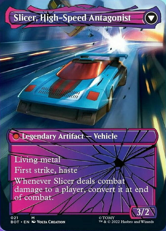 Image of Slicer, Hired Muscle // Slicer, High-Speed Antagonist (Shattered Glass) [Transformers]