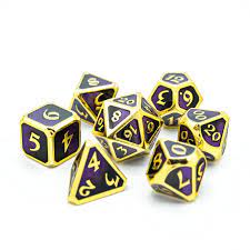 Image of Mytica Dark Arts Hubris 7pc RPG Set - Die Hard Metal Dice