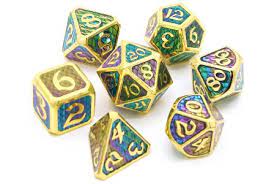 Image of Drakona Khaos Hemera 7pc RPG Set - Die Hard Metal Dice