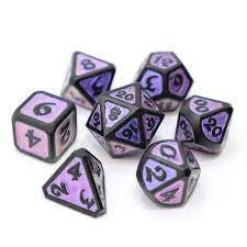 Image of Dreamscape Nightshade 7pc RPG Set - Die Hard Metal Dice