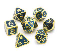 Image of Drakona Khaos Erebus 7pc RPG Set - Die Hard Metal Dice