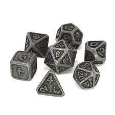 Image of Mythica Dark Iron 7pc RPG Set - Die Hard Metal Dice