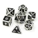 Mythica Platinum Onyx 7pc RPG Set - Die Hard Metal Dice