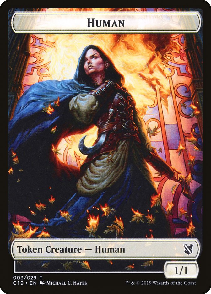 Image of Treasure // Human Double-Sided Token [Commander 2019 Tokens]
