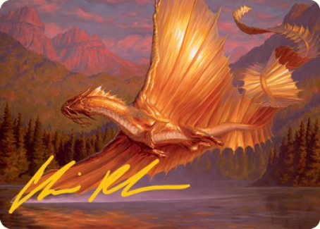 Image of Adult Gold Dragon Art Card (Gold-Stamped Signature) [Dungeons & Dragons: Adventures in the Forgotten Realms Art Series]