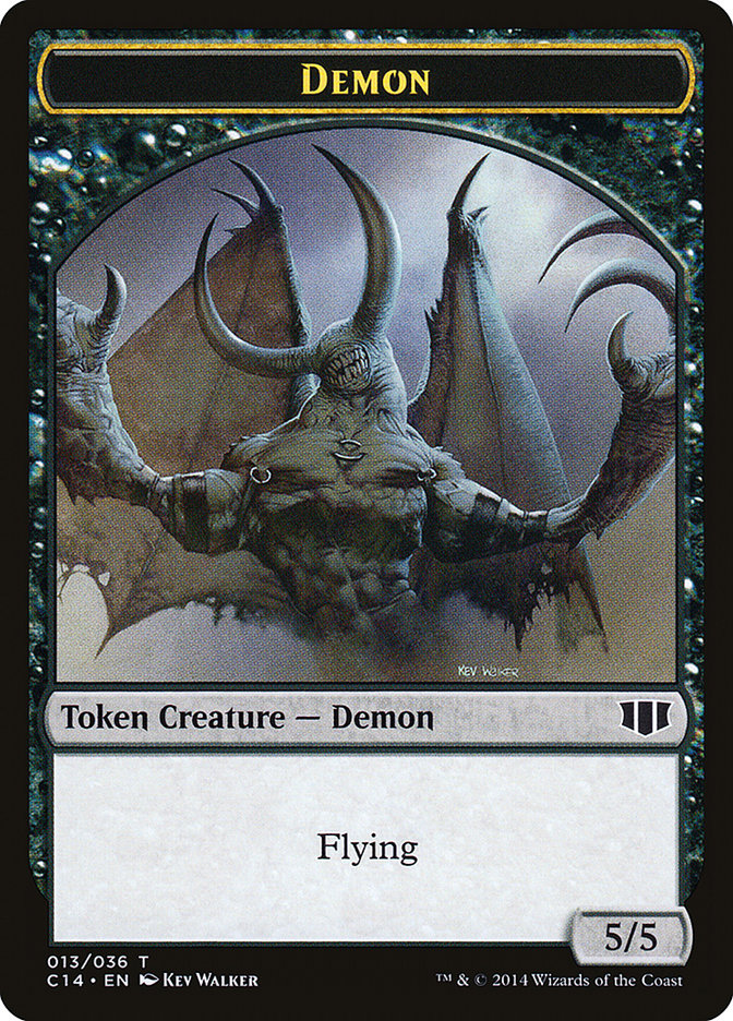 Image of Demon (013/036) // Zombie (016/036) Double-Sided Token [Commander 2014 Tokens]