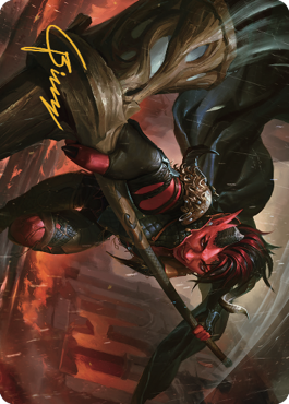 Image of Karlach, Fury of Avernus Art Card (34) (Gold-Stamped Signature) [Commander Legends: Battle for Baldur's Gate Art Series]