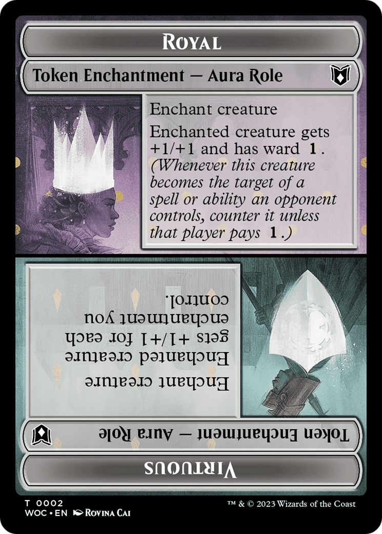Image of Copy // Royal Role / Virtuous Role Double-Sided Token [Wilds of Eldraine Commander Tokens]