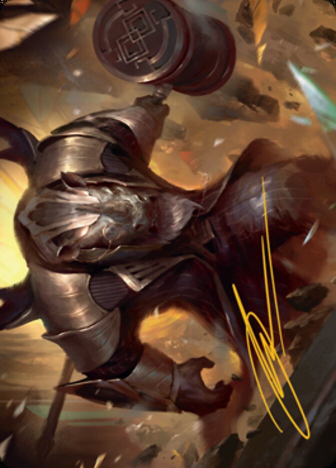Image of Perrie, the Pulverizer Art Card (Gold-Stamped Signature) [Streets of New Capenna Art Series]
