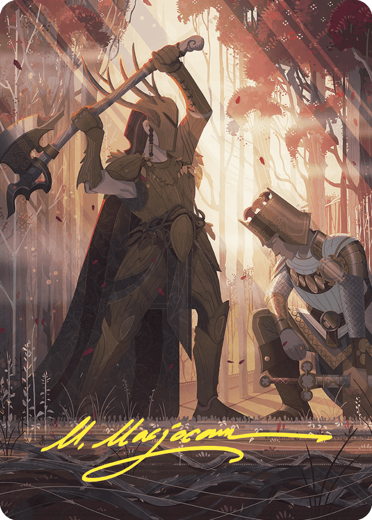 Image of Karmic Justice Art Card (Gold-Stamped Signature) [Wilds of Eldraine Art Series]