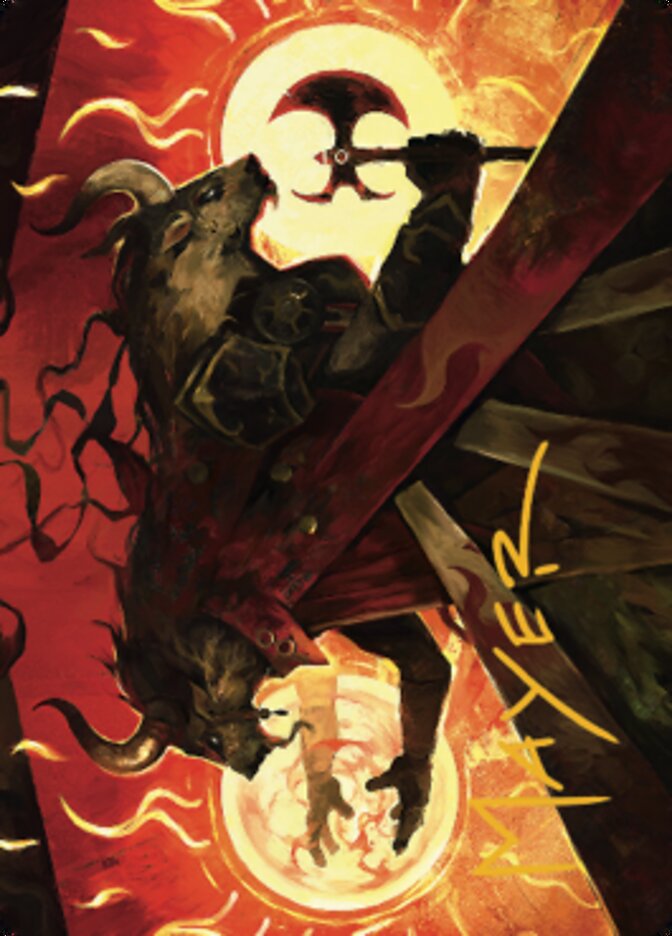 Image of Hurloon Battle Hymn Art Card (Gold-Stamped Signature) [Dominaria United Art Series]