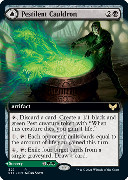 Image of Pestilent Cauldron // Restorative Burst (Extended Art) [Strixhaven: School of Mages]