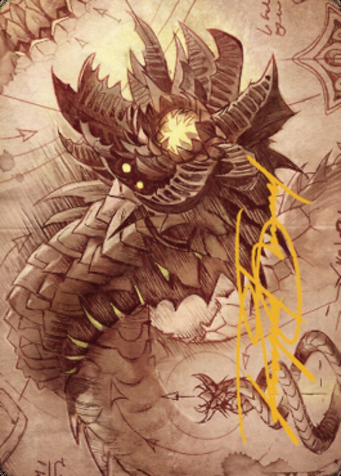 Image of Wurmcoil Engine Art Card (Gold-Stamped Signature) [The Brothers' War Art Series]