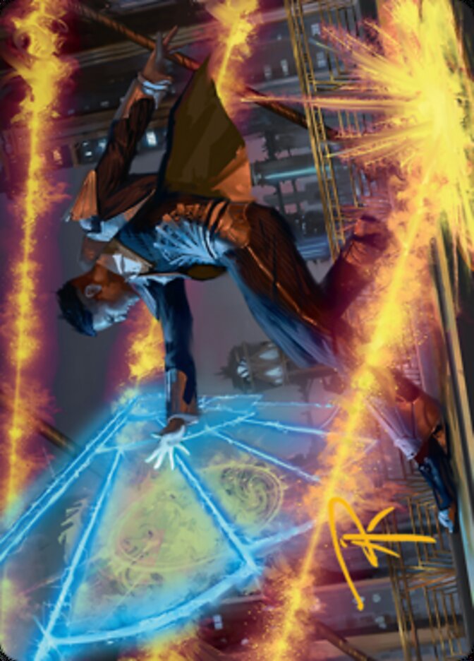 Image of Wingshield Agent Art Card (Gold-Stamped Signature) [Streets of New Capenna Art Series]