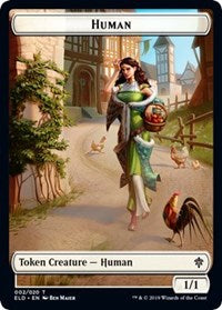 Image of Human // Food (15) Double-Sided Token [Throne of Eldraine Tokens]