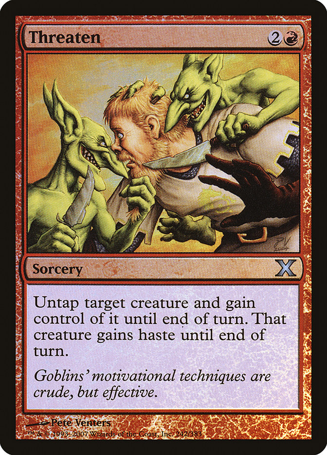 Image of Threaten (Premium Foil) [Tenth Edition]