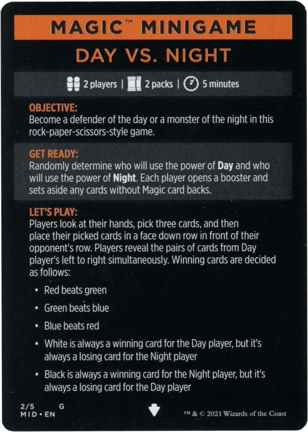 Image of Day Vs. Night (Magic Minigame) [Innistrad: Midnight Hunt Minigame]