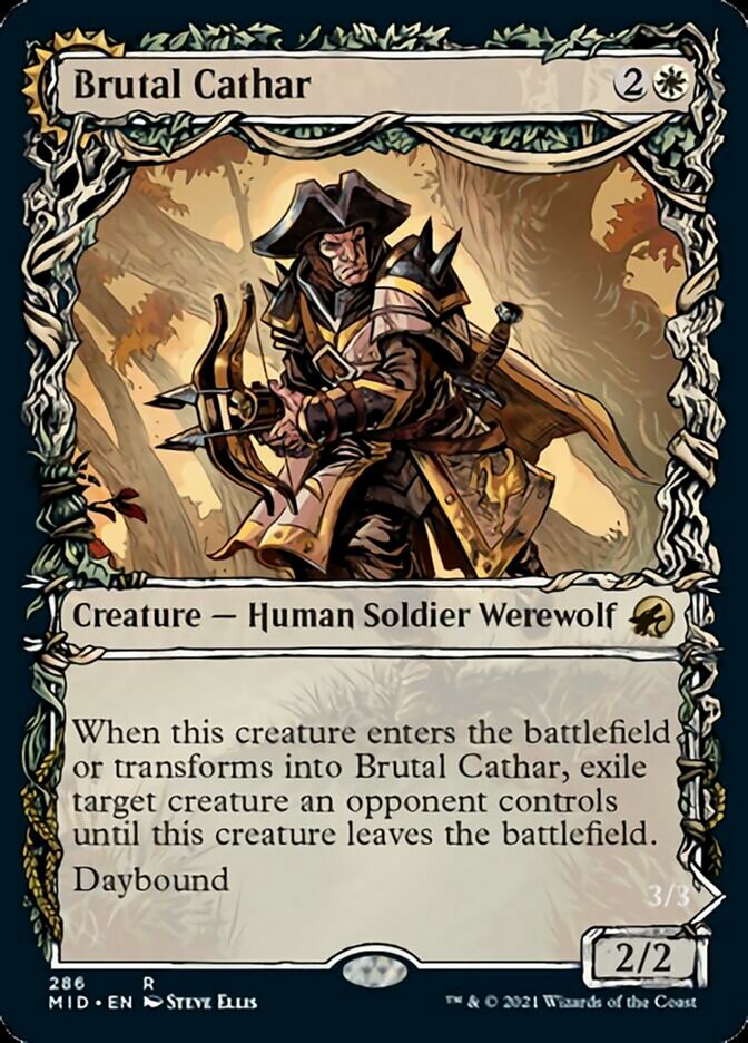 Image of Brutal Cathar // Moonrage Brute (Showcase Equinox) [Innistrad: Midnight Hunt]
