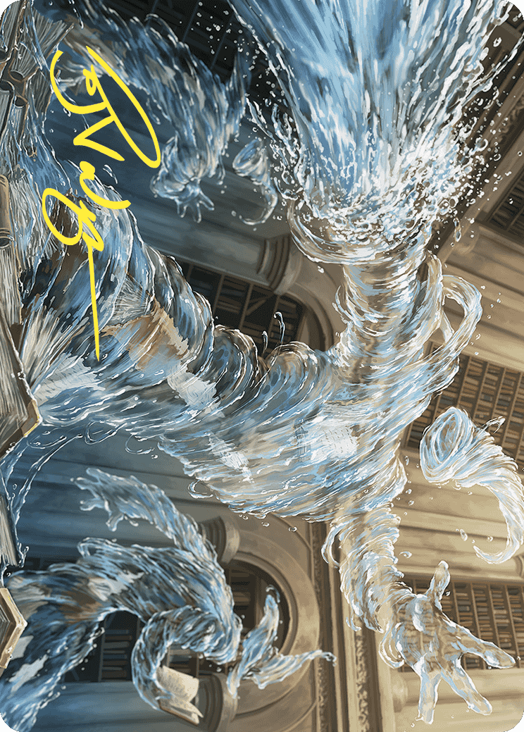 Image of Splashy Spellcaster Art Card (Gold-Stamped Signature) [Wilds of Eldraine Art Series]