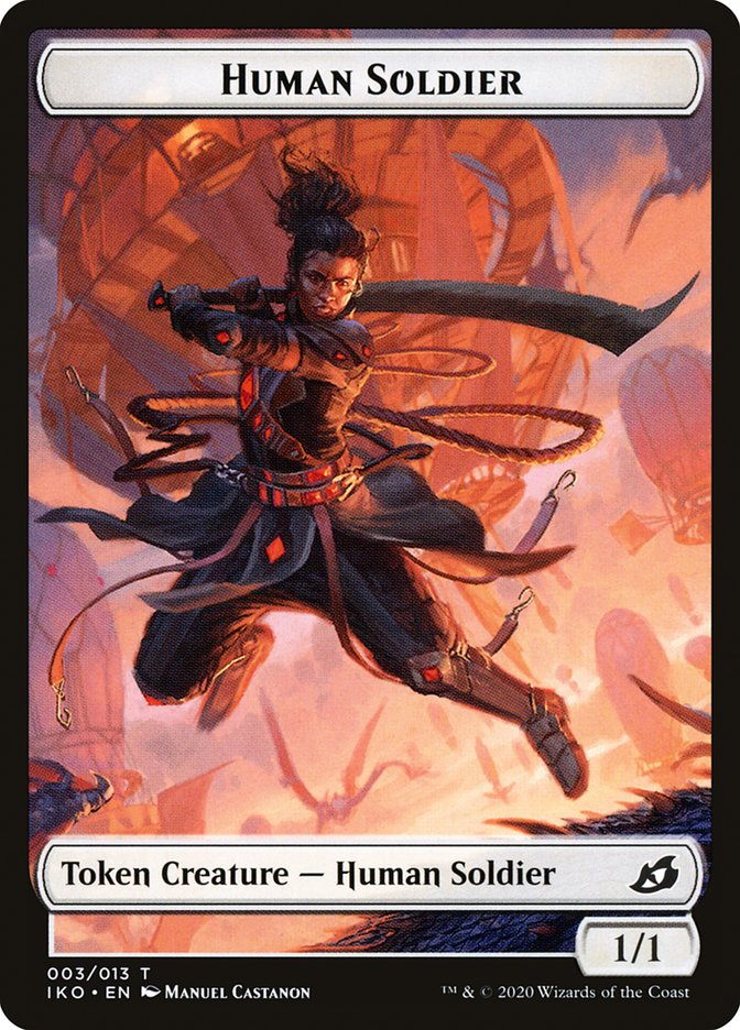 Image of Beast // Human Soldier (003) Double-Sided Token [Ikoria: Lair of Behemoths Tokens]