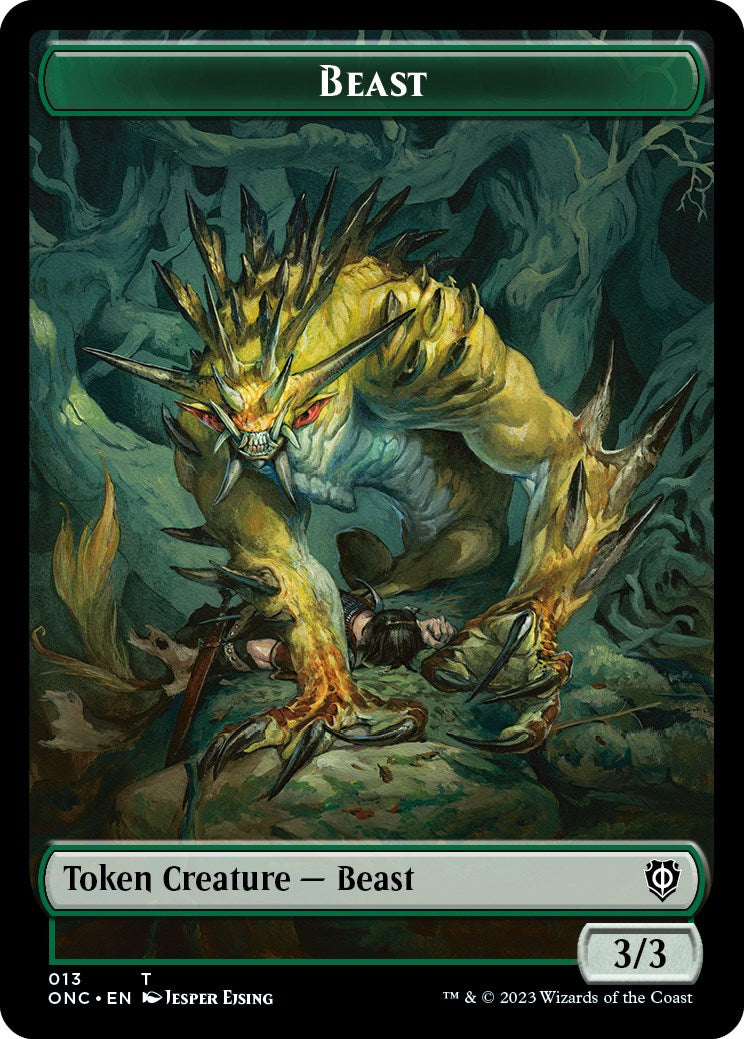 Image of Poison Counter // Beast Double-Sided Token [Phyrexia: All Will Be One Commander Tokens]