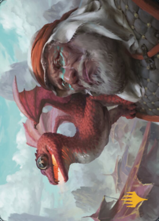 Image of Dragon Whelp Art Card (Gold-Stamped Signature) [Dominaria United Art Series]