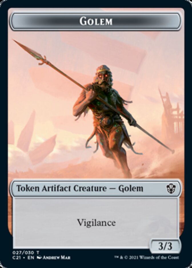 Image of Golem (027) // Thopter Double-Sided Token [Commander 2021 Tokens]