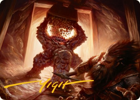 Image of Xorn Art Card (Gold-Stamped Signature) [Dungeons & Dragons: Adventures in the Forgotten Realms Art Series]