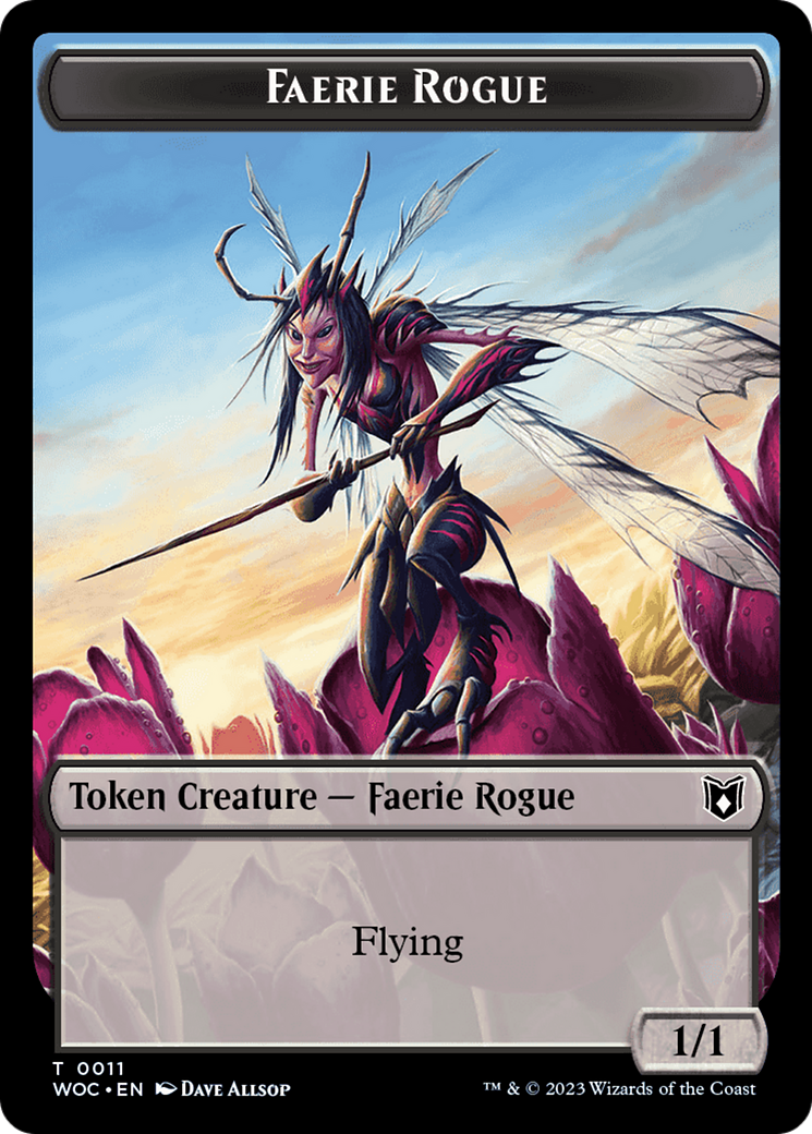 Image of Faerie Rogue // Pirate (0011) Double-Sided Token [Wilds of Eldraine Commander Tokens]