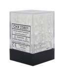 Chessex Translucent - Clear/White - 36 D6 Dice Block