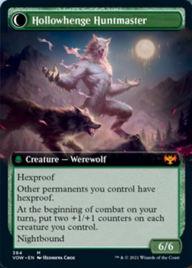 Image of Avabruck Caretaker // Hollowhenge Huntmaster (Extended Art) [Innistrad: Crimson Vow]