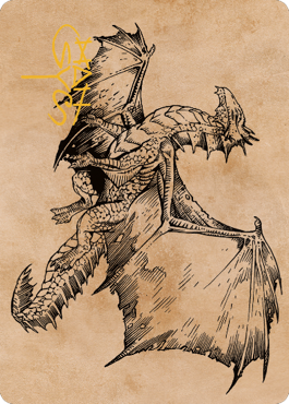 Image of Ancient Bronze Dragon Art Card (58) (Gold-Stamped Signature) [Commander Legends: Battle for Baldur's Gate Art Series]