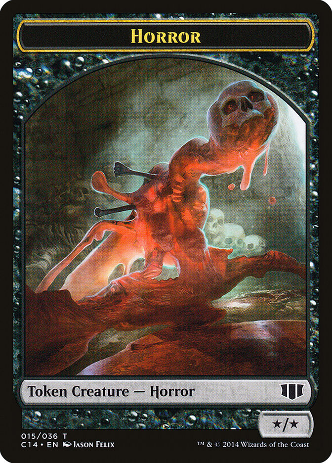 Image of Horror // Zombie (016/036) Double-Sided Token [Commander 2014 Tokens]