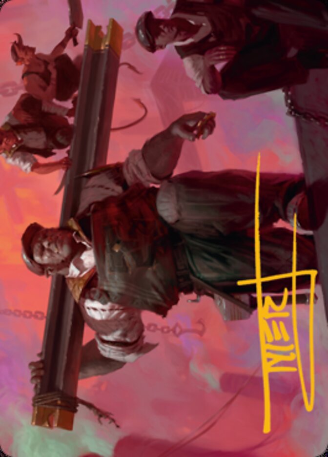 Image of The Beamtown Bullies Art Card (Gold-Stamped Signature) [Streets of New Capenna Art Series]