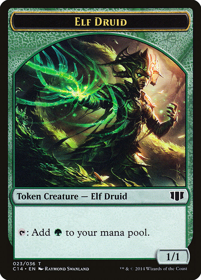 Image of Elf Druid // Beast (020/036) Double-Sided Token [Commander 2014 Tokens]