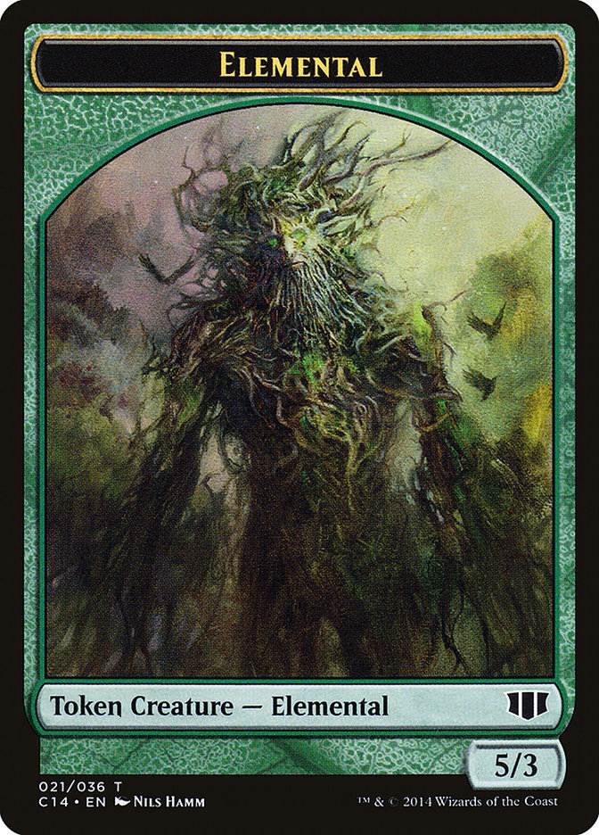 Image of Elemental // Beast (019/036) Double-Sided Token [Commander 2014 Tokens]
