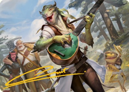 Image of Wandering Troubadour Art Card (Gold-Stamped Signature) [Dungeons & Dragons: Adventures in the Forgotten Realms Art Series]