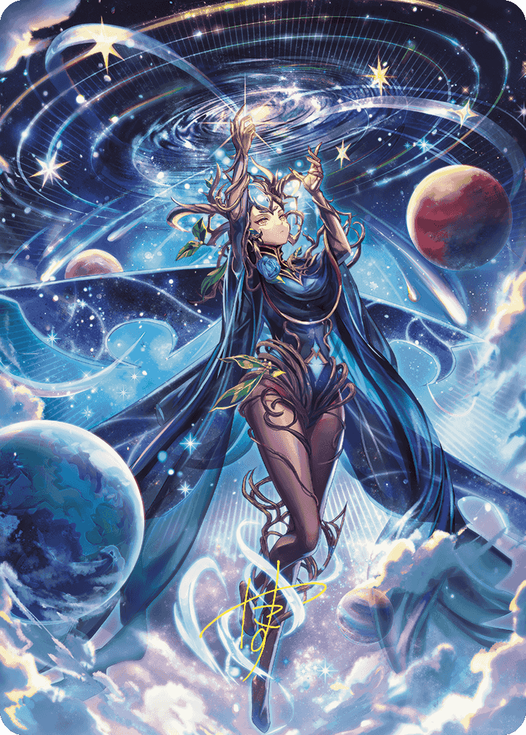 Image of Omniscience Anime Art Card (Gold-Stamped Signature) [Wilds of Eldraine Art Series]