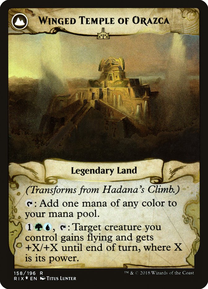 Image of Hadana's Climb // Winged Temple of Orazca [Rivals of Ixalan Prerelease Promos]