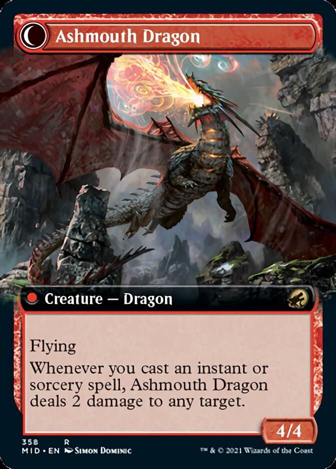 Image of Smoldering Egg // Ashmouth Dragon (Extended Art) [Innistrad: Midnight Hunt]