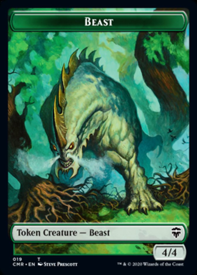Image of Beast (19) // Elephant Double-Sided Token [Commander Legends Tokens]