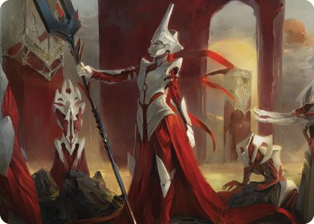 Image of Porcelain Zealot Art Card [Phyrexia: All Will Be One Art Series]