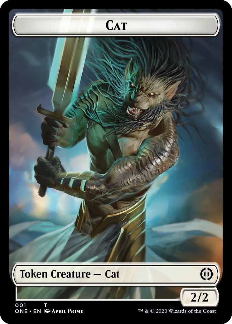 Image of Bird // Cat Double-Sided Token [Phyrexia: All Will Be One Commander Tokens]