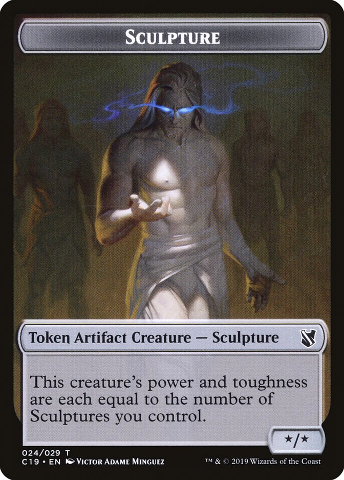 Image of Bird (001) // Sculpture Double-Sided Token [Commander 2019 Tokens]