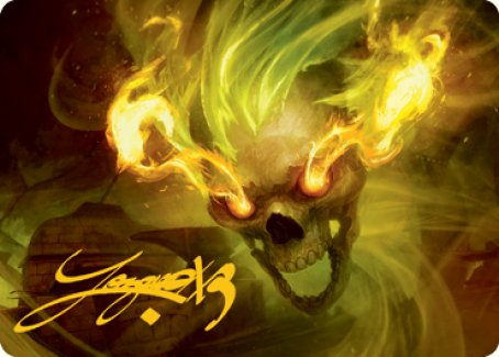 Image of Flameskull Art Card (Gold-Stamped Signature) [Dungeons & Dragons: Adventures in the Forgotten Realms Art Series]