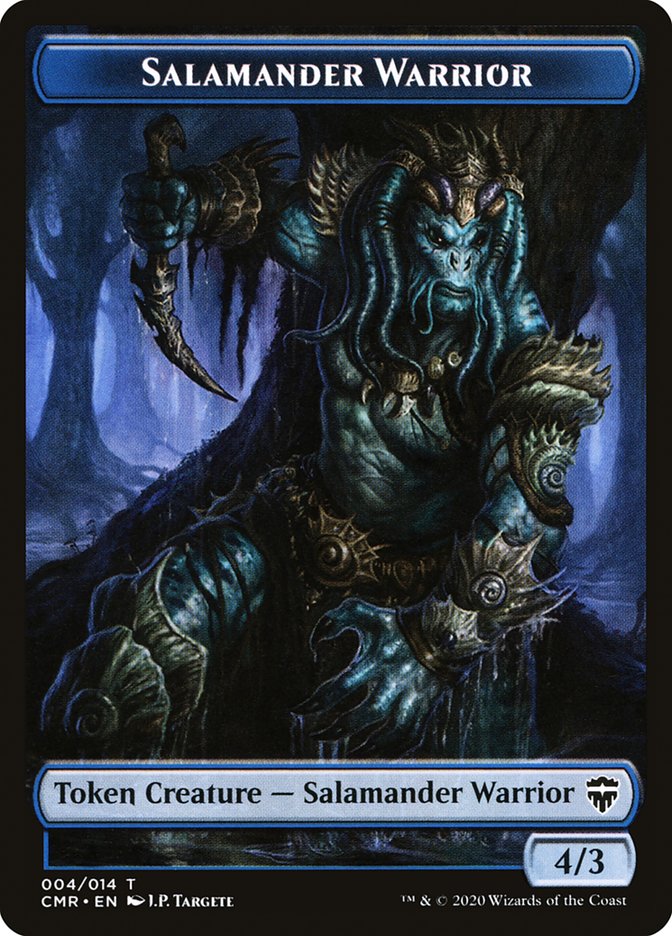 Image of Salamander Warrior // Zombie Double-Sided Token [Commander Legends Tokens]