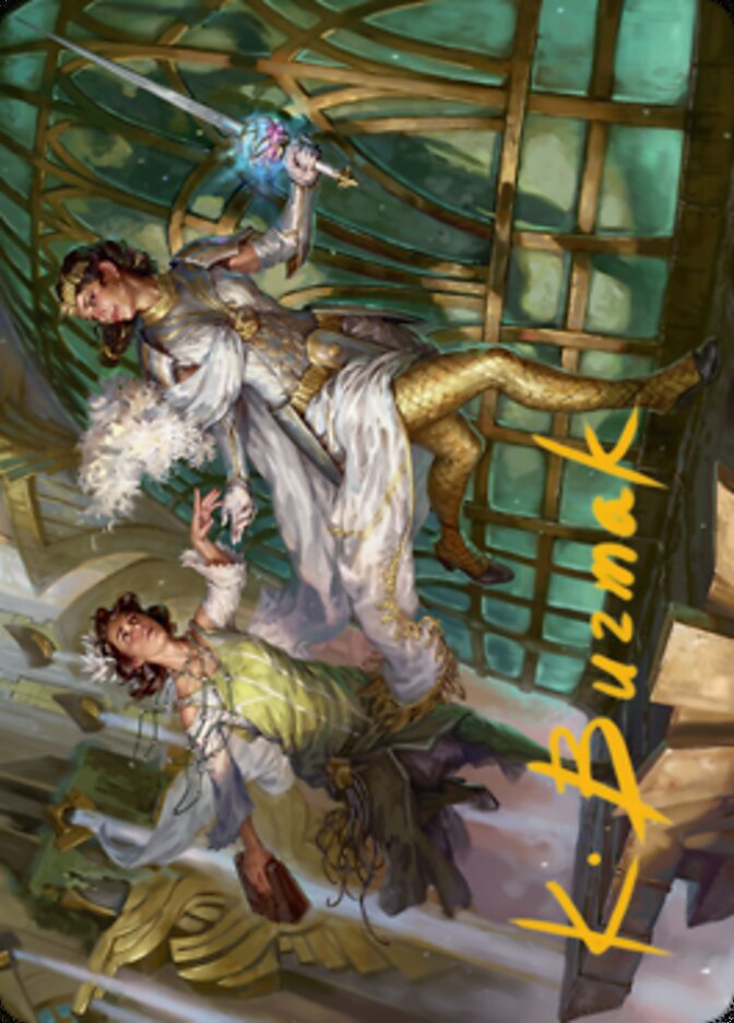 Image of Daring Escape Art Card (Gold-Stamped Signature) [Streets of New Capenna Art Series]