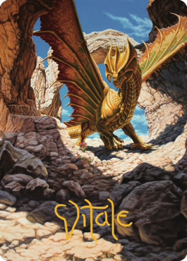 Image of Ancient Brass Dragon Art Card (02) (Gold-Stamped Signature) [Commander Legends: Battle for Baldur's Gate Art Series]