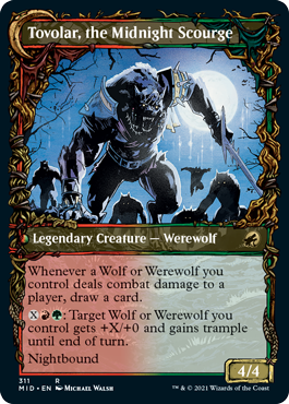 Image of Tovolar, Dire Overlord // Tovolar, the Midnight Scourge (Showcase Equinox) [Innistrad: Midnight Hunt]